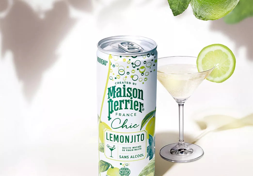 Maison Perrier Chic Lemonjito alcohol-free sparkling beverage with fresh lime